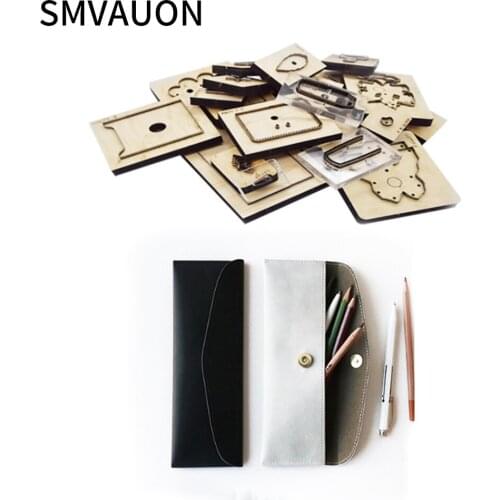 SMVUAON 2021 Fashion Simple Pouch Wooden Die Cut Mold For Laser Removable Cutting Dies New Die Cut Leather Tools Wood Die
