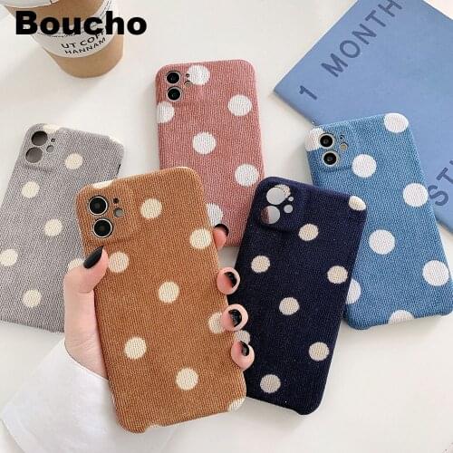 Boucho Cloth Texture Phone Case For iPhone 11 Pro 11pro Max 6 6s 7 8 Plus X XS XR Xs Max SE Warm Wave Point Fundas Soft Cover