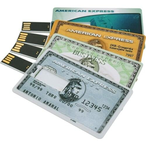 100% Real Capacity American Express Credit Card USB Flash Drive 2.0 Pendrive 4GB 8GB 16GB 32GB U Disk Pen Drive 64GB Cool Gifts