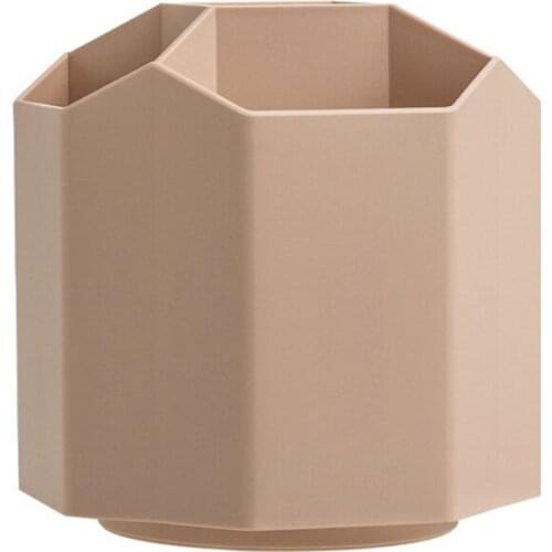 360° Rotating 5 Grid Pen Holder ABS Plastic Spinning Desk Office Supplies Storage for Home Office Art Classroom Durable