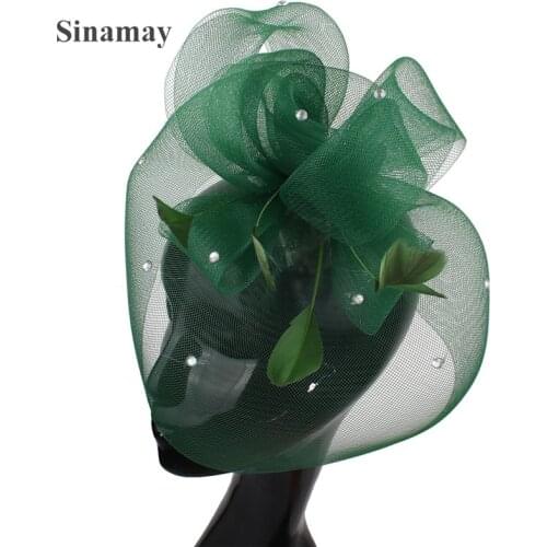 Women Bride Classic Mesh Fascinators With Hair Clips Hair Accessories Clips For Wedding Headwear Hairpin Church Party Dinner Hat