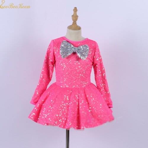Sequins Performance Dance Dress Girl Tutu Ballet Dress Sequin Big Bow Dance Dress Children Professional Ballet costume For Women