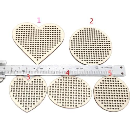10pcs Wooden Lovely Heart Round Pattern Scrapbooking Painting Collection DIY Praty Decoration Craft Handmade Accessory