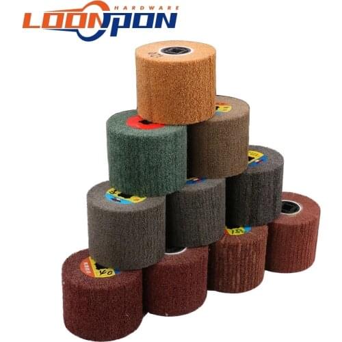 120mm Non-woven Wire Drawing Polishing Wheel Nylon Sour Pad Abrasive Flap Brush 40-600Grit 1Pc