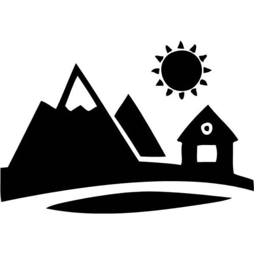 16.6cm*11.8cm Farming Landscape Mountains Car Sticker Decor Decal