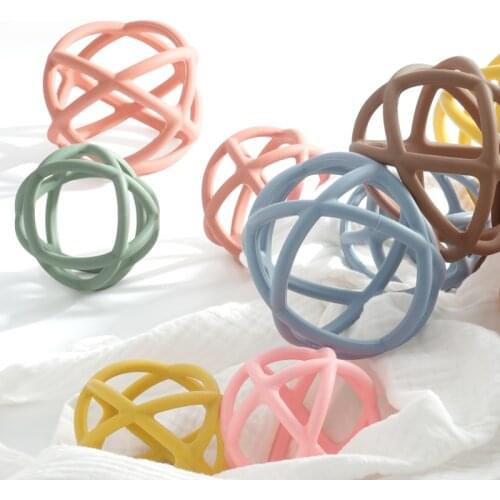 7cm+9cm 2Pcs Silicone Ball Childrens Educational Toys Baby Teether Baby Products Training Hand Grip BPA Free Baby Shower Gifts