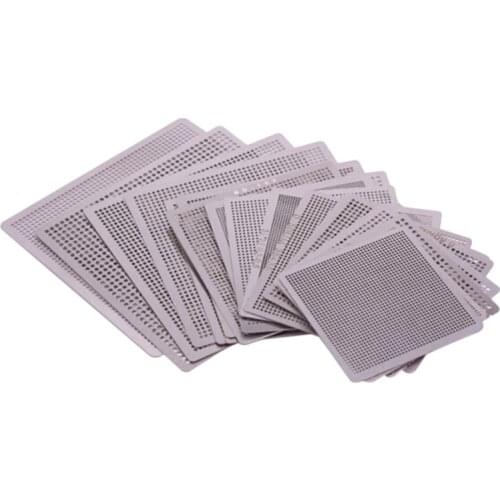 27pcs Directly Heat Rework BGA Reball Reballing Universal Stencil Template Set