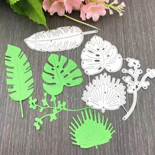 W3JA 4 Pcs Leaves Carbon Steel Cutting Dies DIY Scrapbooking Photo Album Embossing Paper Cards Making Stencil Decorative Card
