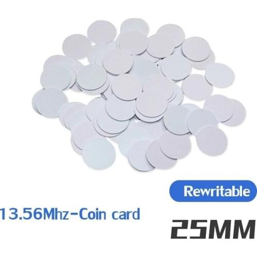 5Pcs 13.56MHz RFID UID 25MM Rewritable Copyable Clone Nursing Key Label Card Sticker Can Change Key Chain Block 0