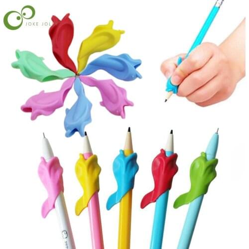High Quality Silicon 5Pcs Best Gift Dolphin Fish Style Children Pencil Students Hold Pen writing Drawing Posture Correction WYQ