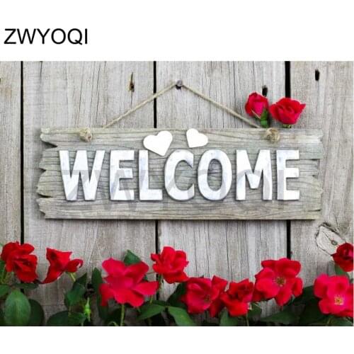 DIY Diamond mosaic Full Round Diamond embroidery Welcome blackboard Full Square Diamond painting Cross stitch Welcome blackboard