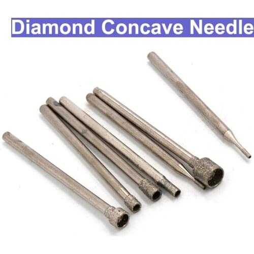 10pcs 2.35mm Diamond Concave Grinding Needle Point Bits Drill Head Dremel Accessories Emery eye-absorbing needle carving head
