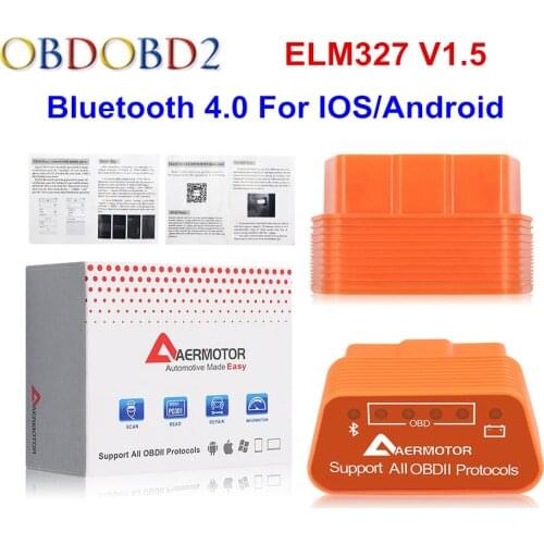 Aermotor ELM327 V1.5 Bluetooth 4.0 ELM 327 1.5 WIFI OBD2 Car Diagnostic Tool For Android/IOS OBDII BT V4.0