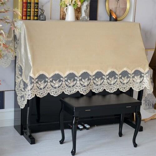 1pc 150x220cm Big Size Laced Piano Cover Velvet Piano Cloth Dust Proof Table Cover Family Friend Wedding Gift