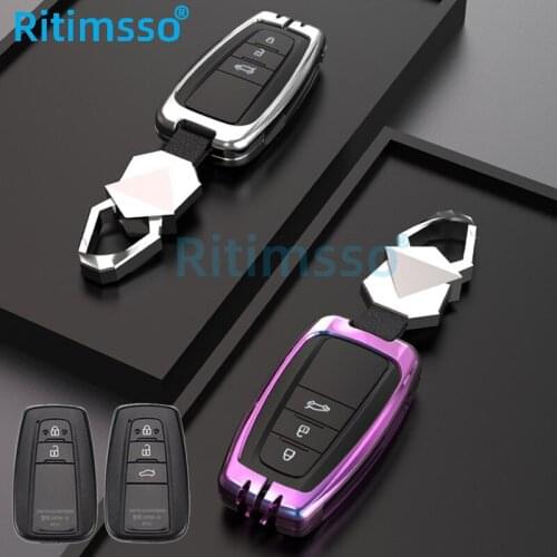 Zinc Alloy Car Key Cover Case Accessories Keychain Covers Protect for Toyota Prius Camry Corolla C-HR CHR RAV4 Prado 2018