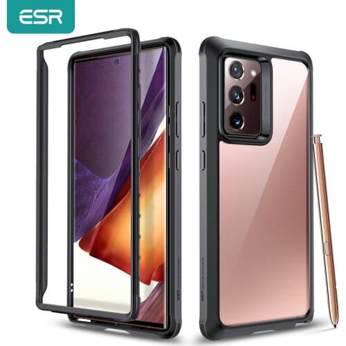 ESR Phone Case for Samsung Galaxy Note 20 Ultra 5G Full Protection Cover Hard Frame+Clear Back Case with Bumper Bundle Case