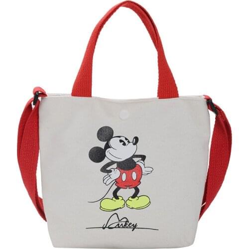 Childrens Plush Backpack Cartoon Mickey Mouse Tote Bags Boys Girls Tutoring Bag Hit Color Parent-child Cross Travel Bag 7-12Y