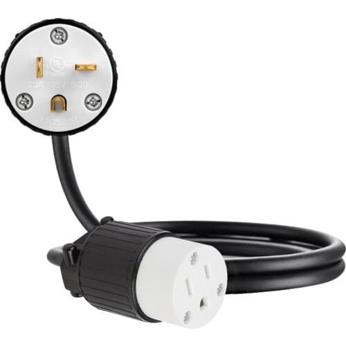 JORINDO American Standard NEMA5-20P male plug to 5-15R female socket AC power cord,3 pin ,15A/20A 125V