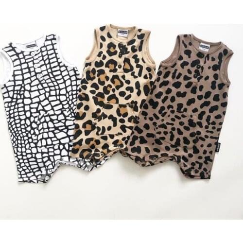 PUDCOCO Newest Newborn Infant Baby Boys Girls Clothes Leopard Sleeveless Romper Button Jumpsuit Playsuit Summer Outfit 0-12M