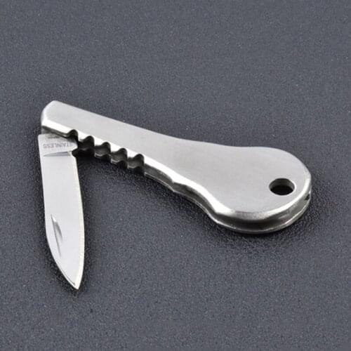 Mini Fold Cutting Tool EDC Key Knife Pocket Outdoor Safety Cutter Peeler Portable Camping Key Ring Tool