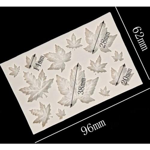 Minsunbak Big and small Maple leaf Silicone fondant mould Cake fondant decoration tool Popular chocolate candy cookies tool