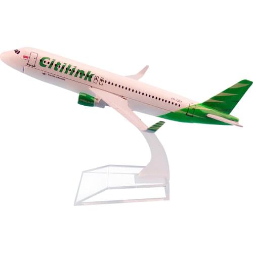 Alloy Metal Air Citilink A320 Airlines Airplane Model Citilink Airbus 320 Airways Plane Model Stand Aircraft Kids Gifts 16cm