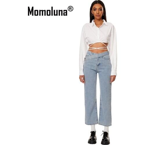 Женские прямые джинсы Momoluna China At AliExpress