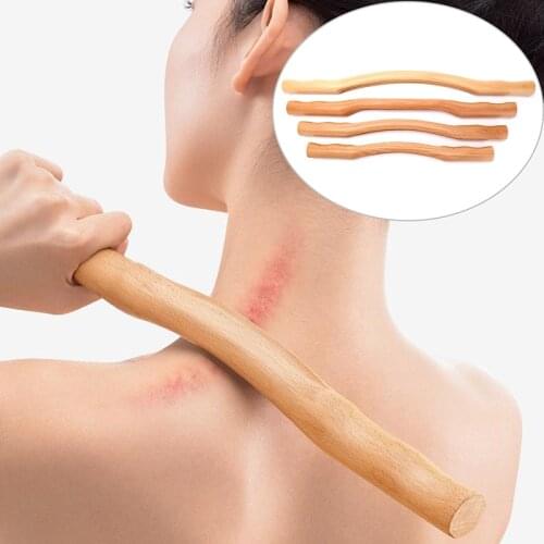 Natural Wood Bamboo Stick for Massage Gouache Wooden Neck Shoulder Back Massager 1 Pcs