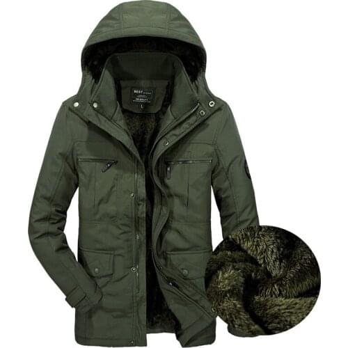 New Winter Parka Men Military Jacket Men Hooded Collar Fleece Thick Warm Coat Men Windbreaker Casual Parka Hombre Big Size L-5XL