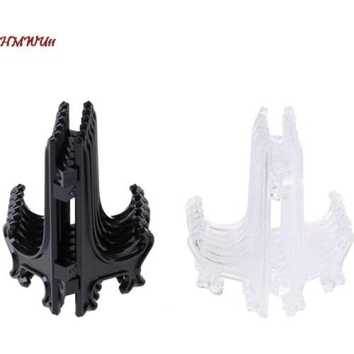 NEW Display Stand Stander Black/Clear 3inch Plastic Easels Plate Holders Picture Frames Photo Book Pedestal Holder Portable