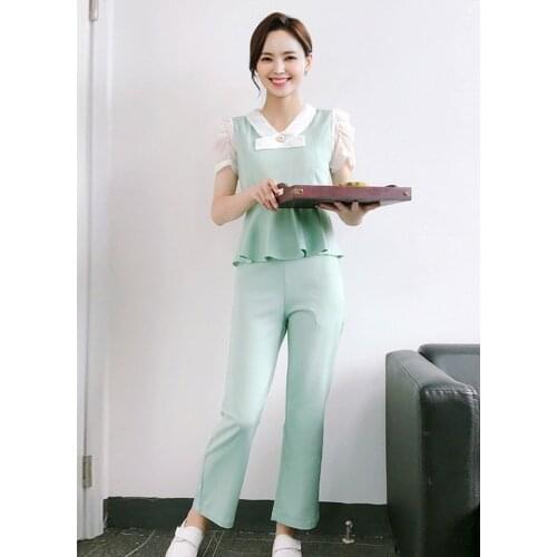 New Beauty Salon Suit Foot Bath Nail Shop Work Clothes Spa Foot Therapy Health Care Center Summer Female Work Uniform