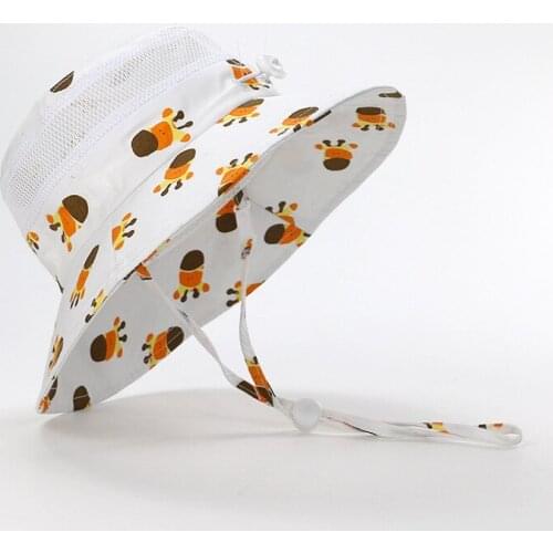 Bucket Hat Teenagers Beach Sun Summer Big Brim Upf50 With String Breathable Mesh Cap Accessory For Kids Boy Girl