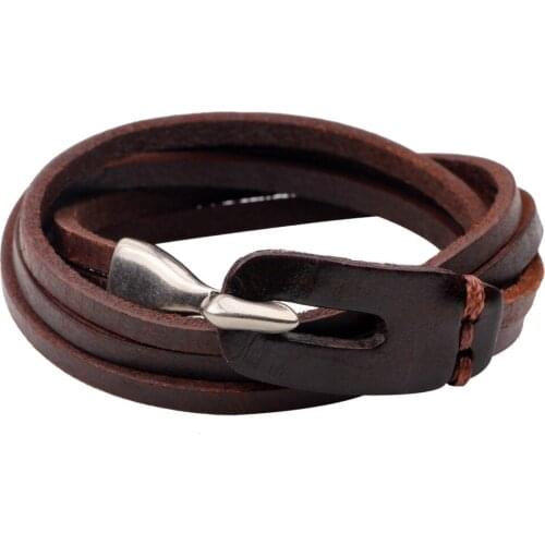 New Black Brown Boho Retro Vintage Ethnic Handmade Woven Genuine Leather Bracelets Men Women Jewelry Wholesale Accessories