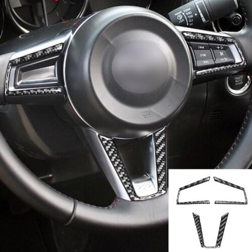 Fit For Mazda MX-5 Miata Roadster 2016+ ND Carbon Fiber Steering Wheel Button Switch Cover Sticker Trim Car Accessories