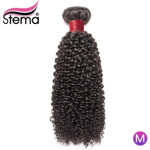 Stema Peruvian Kinky Curly Hair Bundles 1/3/4 Bundles 8-30 Inches Natural Color 100% Human Remy Hair Human Hair Extension