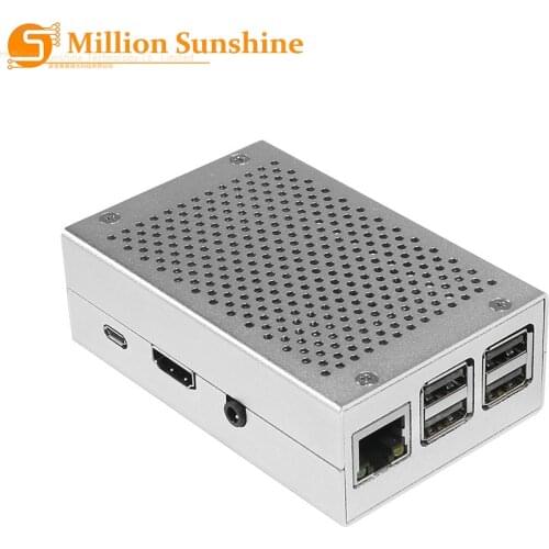 Raspberry Pi 3 Model B Aluminum Case Silver Cooling Box Shell Suitable for Raspberry Pi 3B+ Pi3 3B Plus Enclosure RPI156