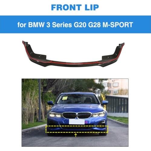 Front Bumper Lip Splitters For BMW 3 Series G20 G28 M SPORT 2019 2020 Front Bumper Lip Carbon Fiber
