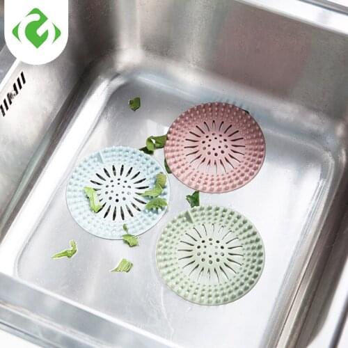 Silicone gelodor-proof core sewer filter Round Floor Drain Kitchen Sink Strainer Waste Plug Bathroom Drain Hole Hair Filter