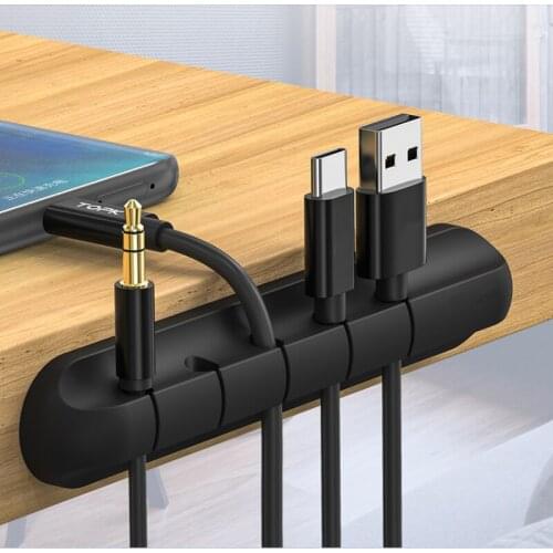 Silicone Cable Organizer USB Cable Winder Management Clips Mouse Headphone Socket Fixed Line Storage Bracket Wire Accessories