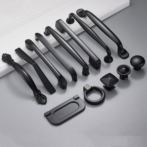 Modern Black Handles for Furniture Cabinet Knobs and Handles Kitchen Handles Drawer Knobs Cabinet Pulls Cupboard Handles Knobs
