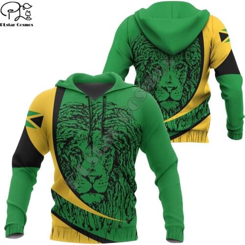 PLstar Cosmos 3DPrinted Jamaican Flag Badge Lion King New Fashion Fall/Winter Mens Hoodies Zipper Jacket Unisex Dropship Style-2