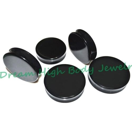 Ear Plugs Large Gauge 32mm 34mm 36mm 38mm 40mm Black Acrylic Saddle Flesh Tunnel FLARED Flesh Ear Tunnels PLUGS Ear Piercing