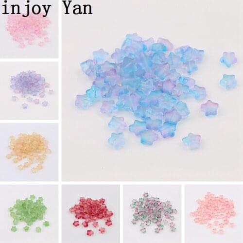 10PCS 8mm AB Color Star Beads Czech Glass Loose Spacer Beads for Jewelry Making Hairpin Handmade Diy Accessories