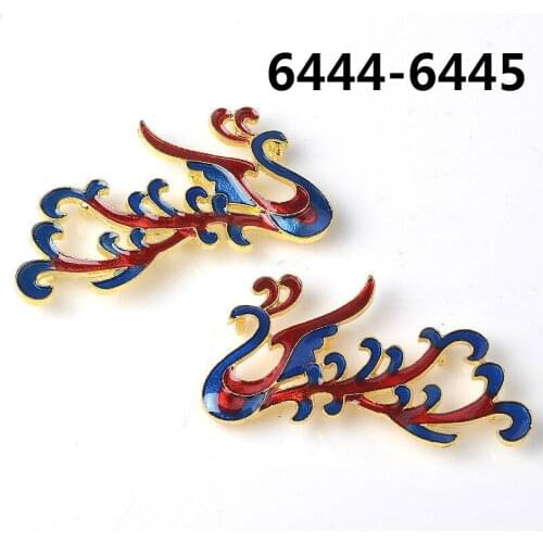 20pcs 31x54mm Peacock Phoenix New style Cloisonne series charm Antiquity Bird Pendants For Jewelry Making