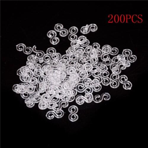 200PCS(10bags) Transparent Loom Rubber Bands Kits S Clips For DIY Loom Bands Bracelet Charms Accessaries