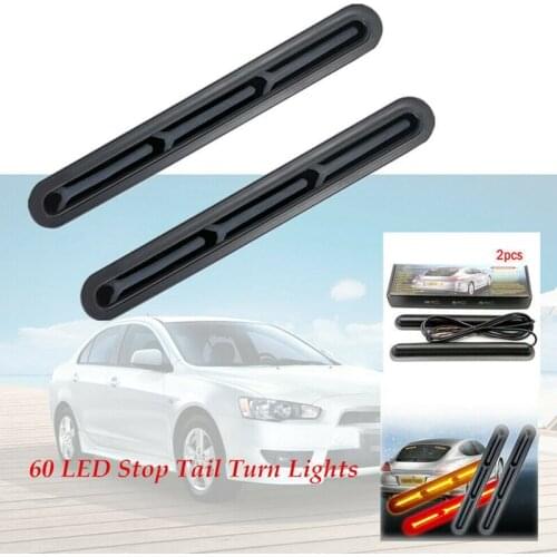 2x 60LED red yellow Car Truck DRL LED Light Bar Brake lights Flowing Turn Signal Stop Tail Strip Boad Lamp12-24V for Trailer RV