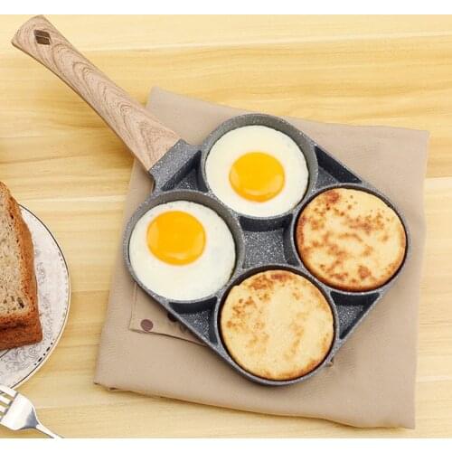 4 Cup Egg Pan with Non Stick Aluminum Coating Egg Frying Pan Pancake Pan Multi Purpose for Frying Eggs Burgers HFing