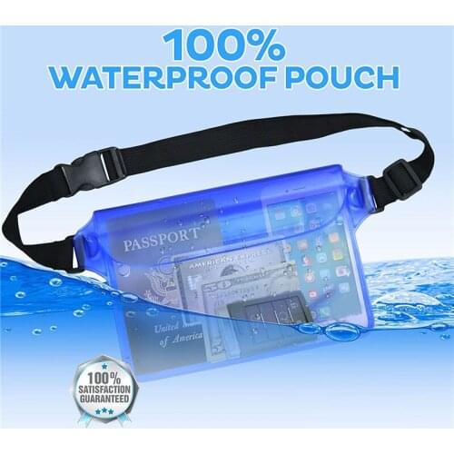 50pcs Universal Waterproof Pouch Case with Waist Strap 8" Dry Bag Underwater Pocket Pack Phone Cover for Swimming Beach iPad MP4