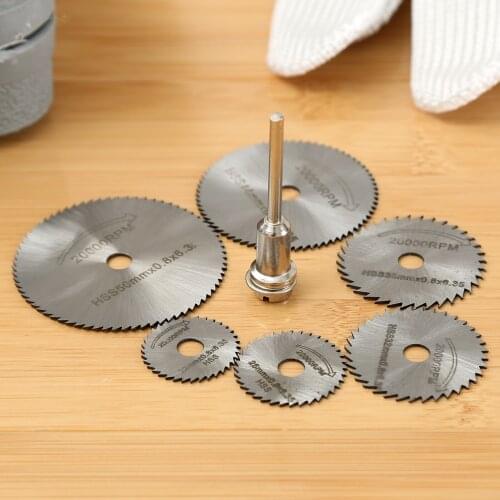 7pcs/set 22-50mm HSS Abrasive Disc Circular Saw Blades Cutting Discs +3.17mm Mandrel Cutoff Wood Saw Blade Dremel Accessories