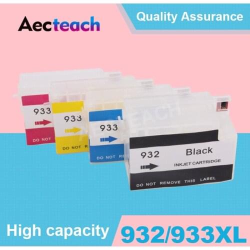 Aecteach 4 Color Empty Ink cartridge for HP 932 XL for HP Officejet 6100 6600 6700 7110 7610 7612 Printer